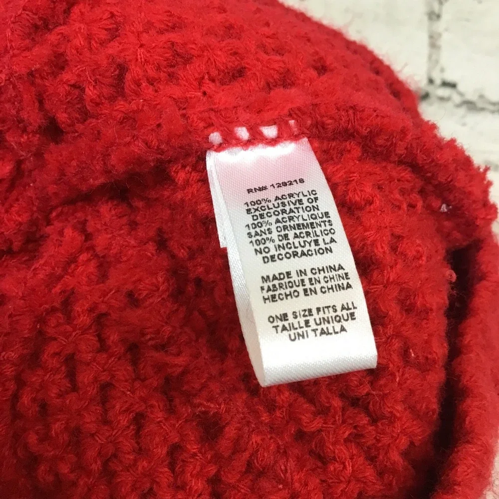 Coca-Cola Hat Unisex OSFA Red White Beanie Advertising Bubble‎ Knit Ski Cap
